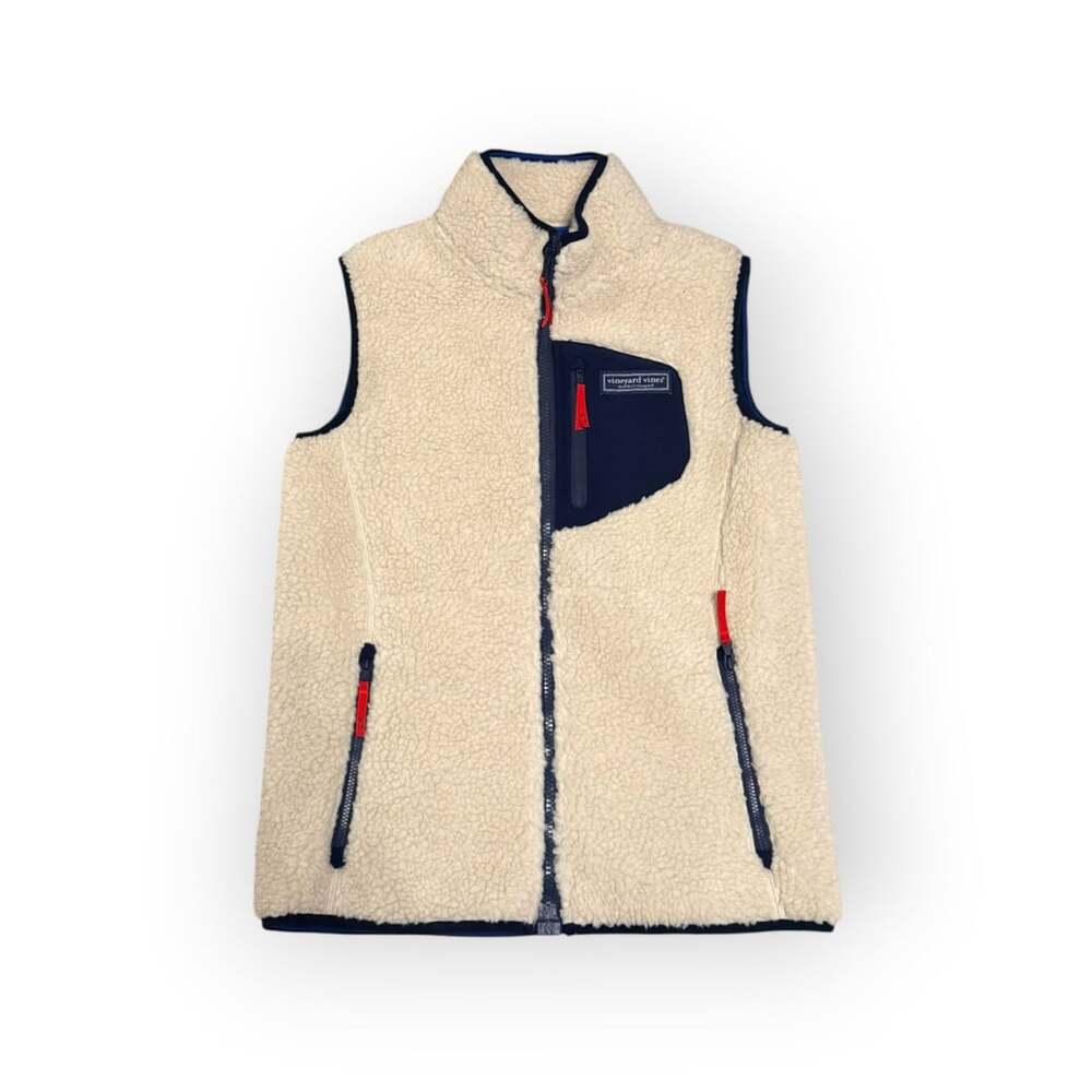 vineyard vines Sherpa Vest Cream Polyester
